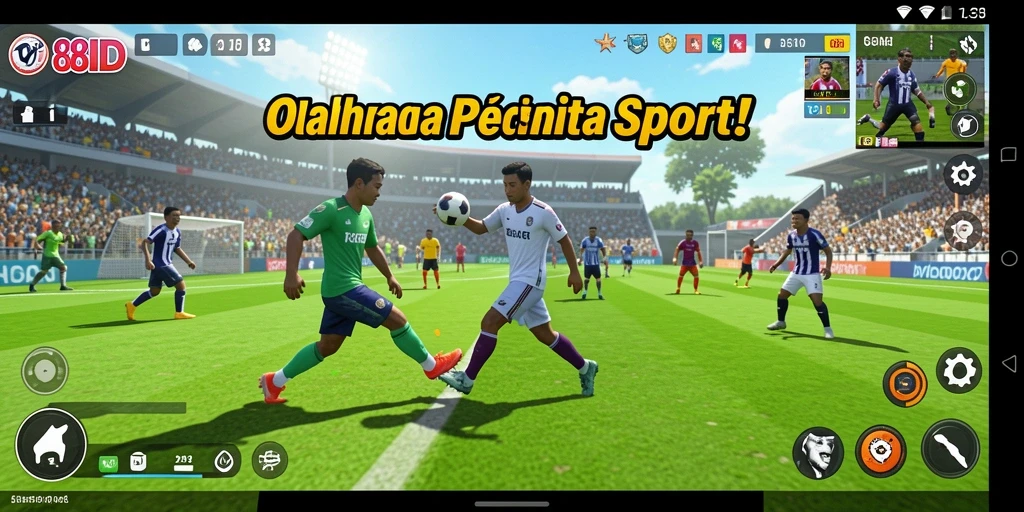 Tampilan gameplay seru dalam 88ID dengan adegan olahraga nyata.
