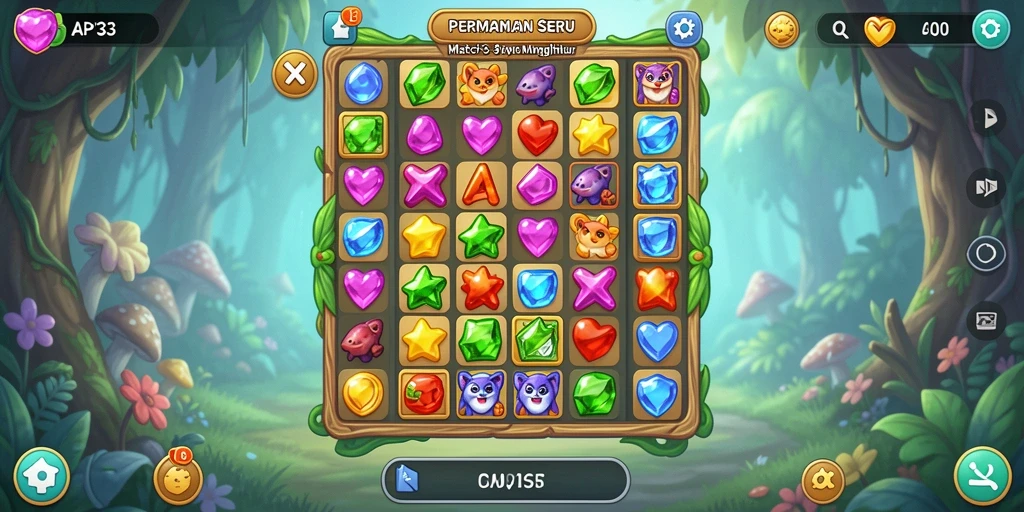Screenshot menunjukkan gameplay menantang di API33 dengan kombinasi warna cerah.