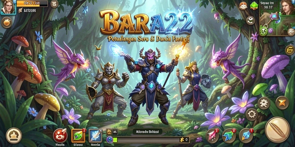 Tampilan gameplay BARA22 menampilkan dunia petualangan yang menakjubkan.