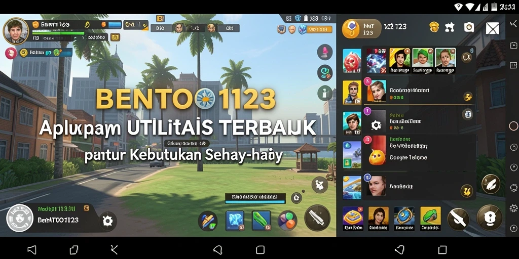 Tampilan utama aplikasi BENTO123 dengan fitur utilitas