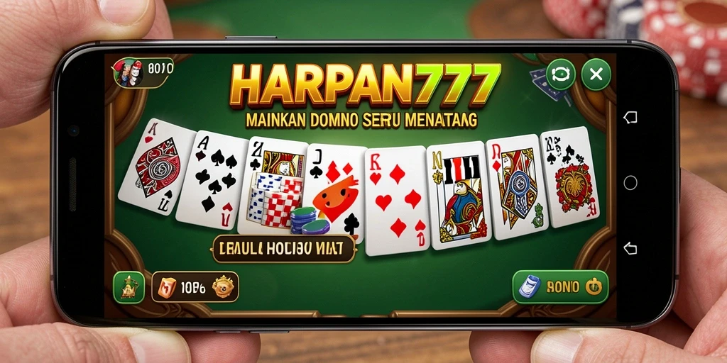 Screenshot utama HARAPAN777 menampilkan gameplay seru dengan domino.