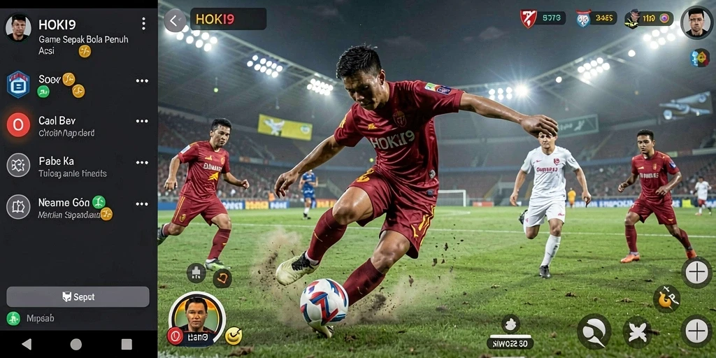 Tangkapan layar HOKI9 menampilkan pemain menguasai bola di lapangan hijau.