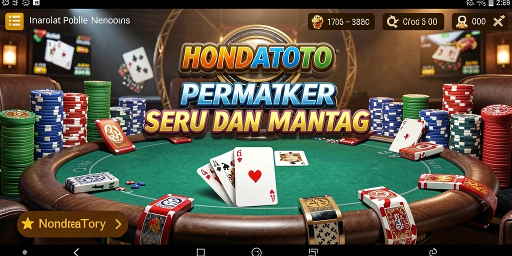 Screenshot gameplay HONDATOTO yang menampilkan suasana poker yang intens dan menantang.