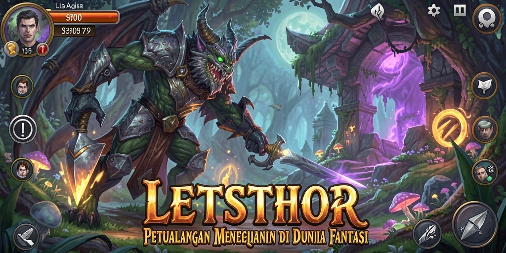 Tampilan gameplay LETSTHOR yang memukau dan penuh aksi.