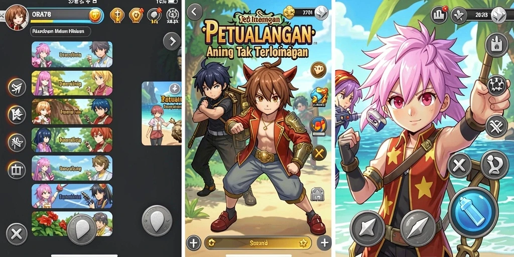 Screenshot ORA78 menampilkan aksi karakter Anime yang mendebarkan.