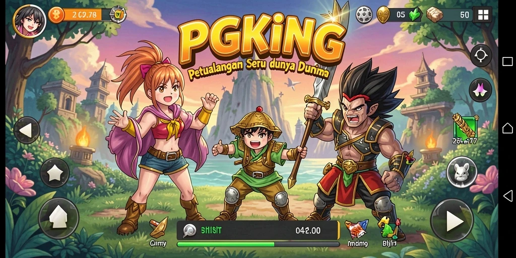 Menampilkan gameplay seru dan karakter anime menarik dalam PGKING.