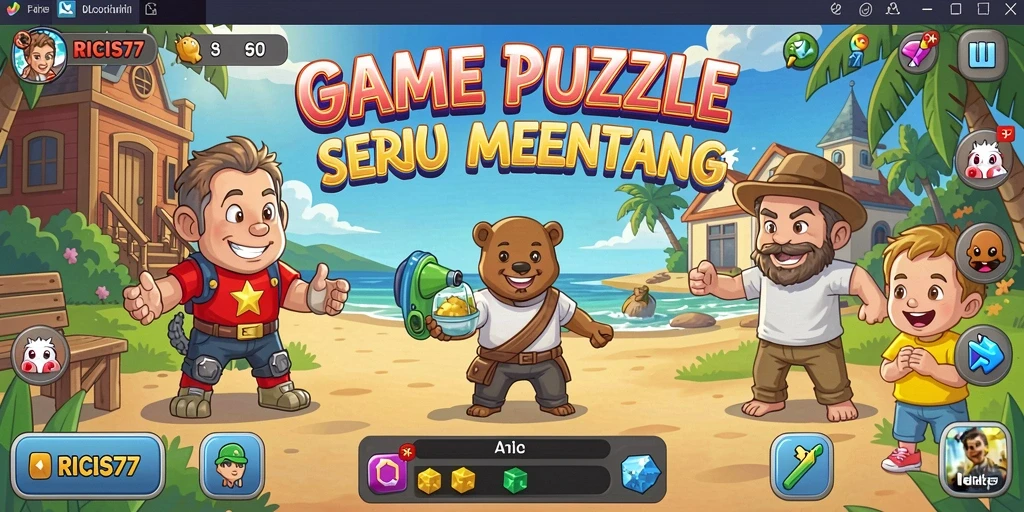 Tampilan gameplay RICIS77 yang penuh warna dan menantang.