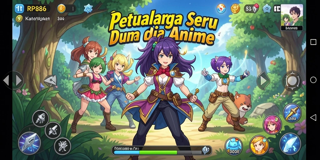 Tampilan gameplay menakjubkan dengan aksi seru karakter anime.