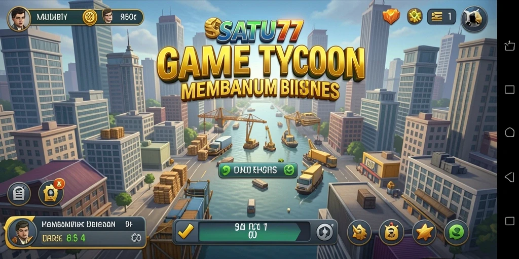 Tangkapan layar SATU77 menunjukkan gameplay seru dan manajemen bisnis yang mendalam.
