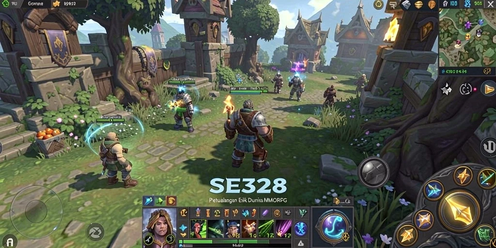 Gameplay seru SE328 dalam dunia MMORPG yang luas.