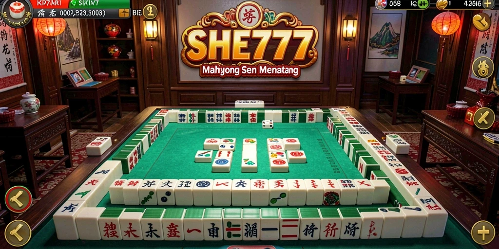 Tampilan menggembirakan dari gameplay Mahjong di SHE777.