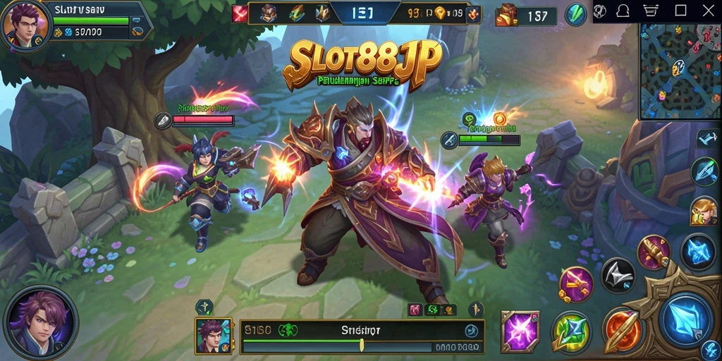 Screenshot utama SLOT88JP menampilkan aksi seru dalam dunia MMORPG.