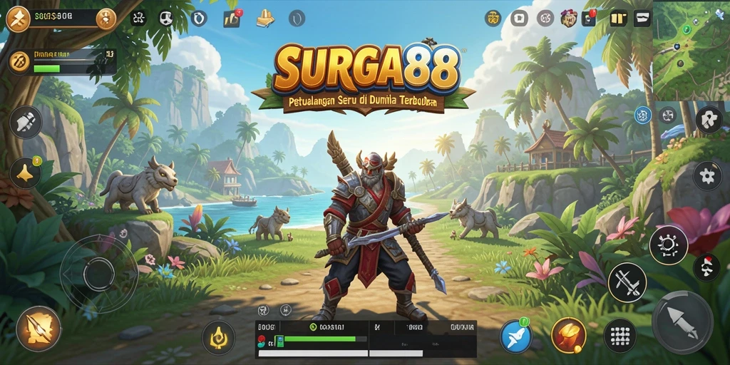 Tampilan gameplay seru dalam dunia terbuka.