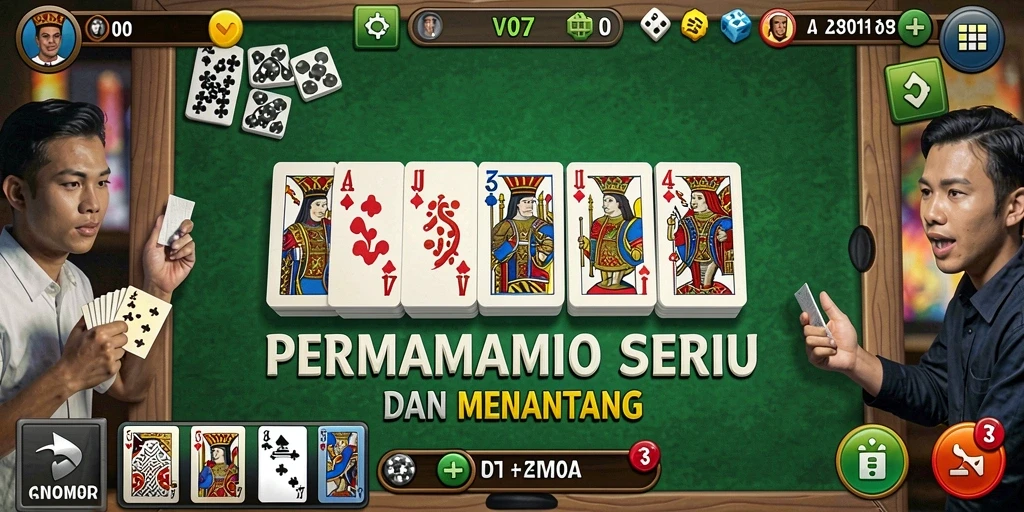 Screenshot gameplay V07 menampilkan aksi seru permainan Domino.
