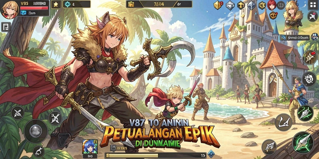 Tangkapan layar gameplay yang menampilkan aksi seru dan karakter Anime.